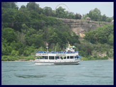 Season on the Mist on Niagara River and ferris wheel